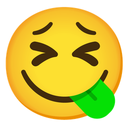 face savoring food and tired face