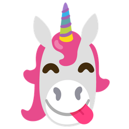 face savoring food and unicorn