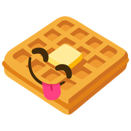 face savoring food and waffle