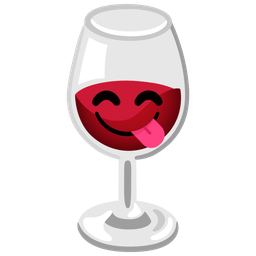 face savoring food and wine glass