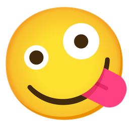 Face savoring food and Zany face