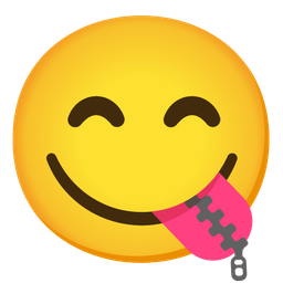 face savoring food and zipper-mouth face