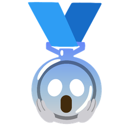 face screaming in fear and 2nd place medal