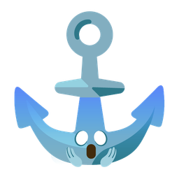 face screaming in fear and anchor