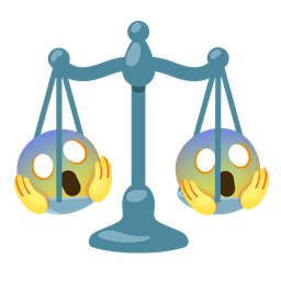 face screaming in fear and balance scale