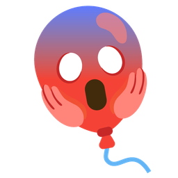face screaming in fear and balloon