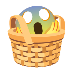 face screaming in fear and basket