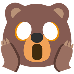 face screaming in fear and bear