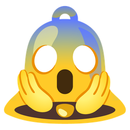 face screaming in fear and bell