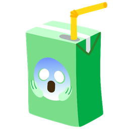 face screaming in fear and beverage box