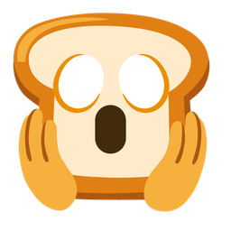 face screaming in fear and bread