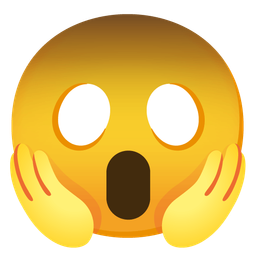 face screaming in fear and brown heart