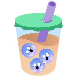 face screaming in fear and bubble tea