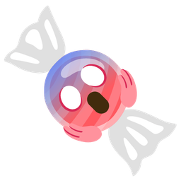 face screaming in fear and candy