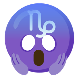 face screaming in fear and Capricorn