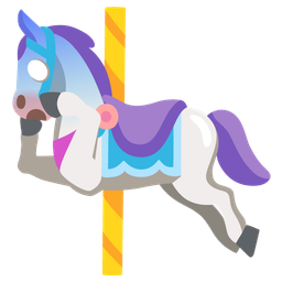 face screaming in fear and carousel horse