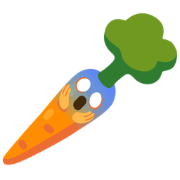 face screaming in fear and carrot