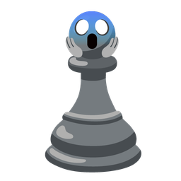 face screaming in fear and chess pawn