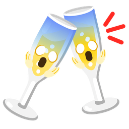 face screaming in fear and clinking glasses