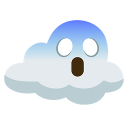 face screaming in fear and cloud