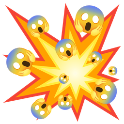 face screaming in fear and collision