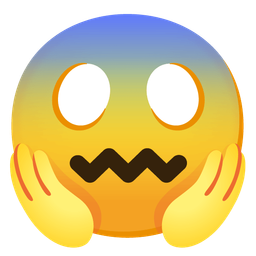 face screaming in fear and confounded face