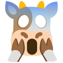 face screaming in fear and cow face