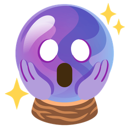 face screaming in fear and crystal ball