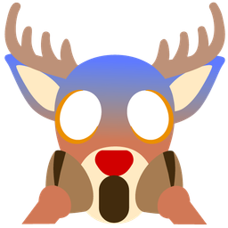 face screaming in fear and deer
