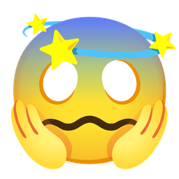 face screaming in fear and dizzy