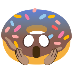 face screaming in fear and doughnut