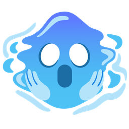 face screaming in fear and droplet