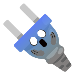 face screaming in fear and electric plug