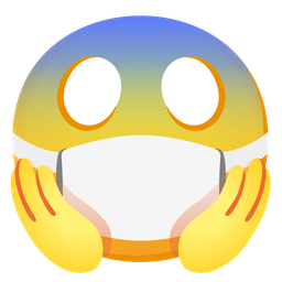 face screaming in fear and face with medical mask