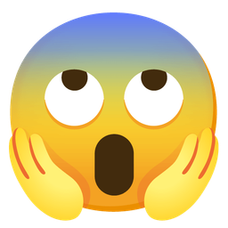 face screaming in fear and face with rolling eyes