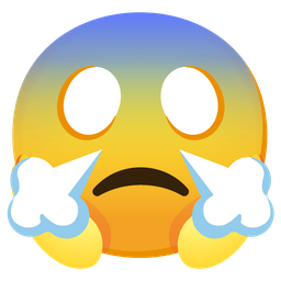 face screaming in fear and face with steam from nose