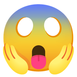 Face screaming in fear and Face with tongue