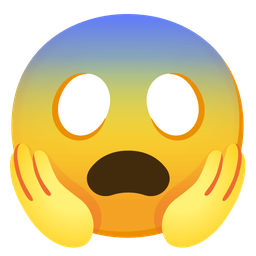 face screaming in fear and fearful face