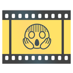 face screaming in fear and film frames