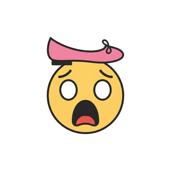 Face screaming in fear and Flat shoe