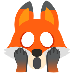 face screaming in fear and fox