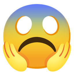 face screaming in fear and frowning face