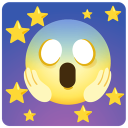 face screaming in fear and full moon face