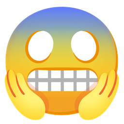 face screaming in fear and grimacing face