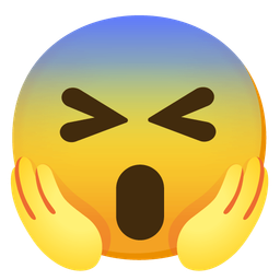 Face screaming in fear and Grinning squinting face