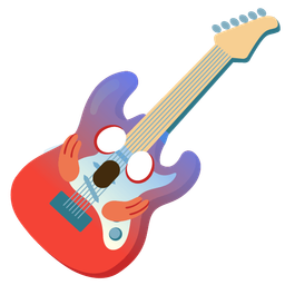 face screaming in fear and guitar