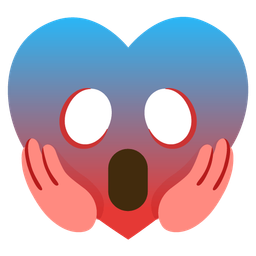 face screaming in fear and heart suit