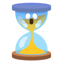 face screaming in fear and hourglass not done