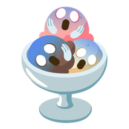 face screaming in fear and ice cream