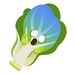 face screaming in fear and leafy green